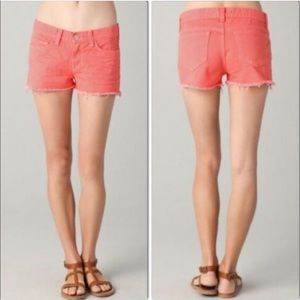 J Brand coral color denim shorts size 27